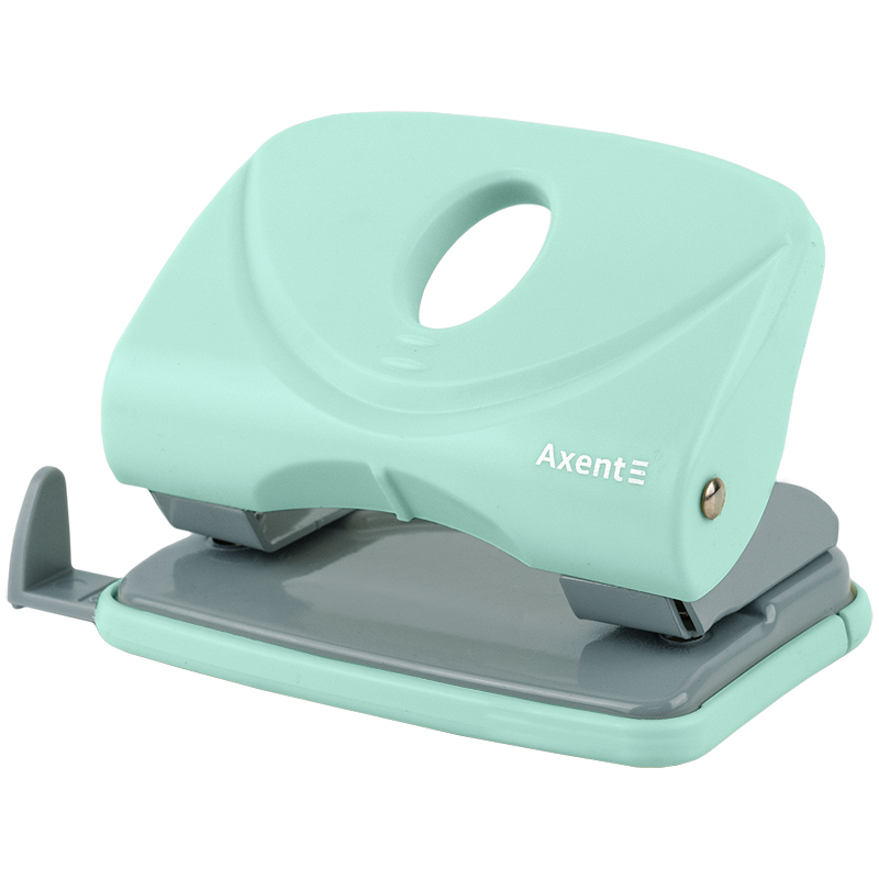 Дырокол 20 л пластик Axent Welle-2, Pastelini мятный