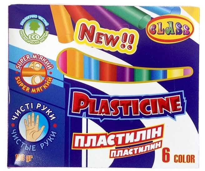 Пластилін Class Чисті руки 6 кол 100 г