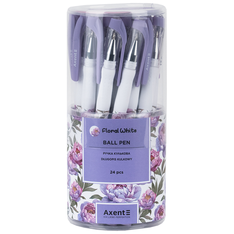 Ручка шариковая Axent Floral White 0,5 синяя