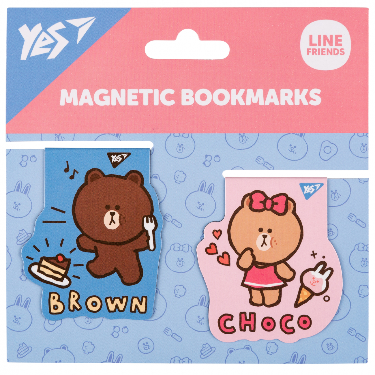 Закладки магнитные YES Line Friends Brown and Choco, 2шт