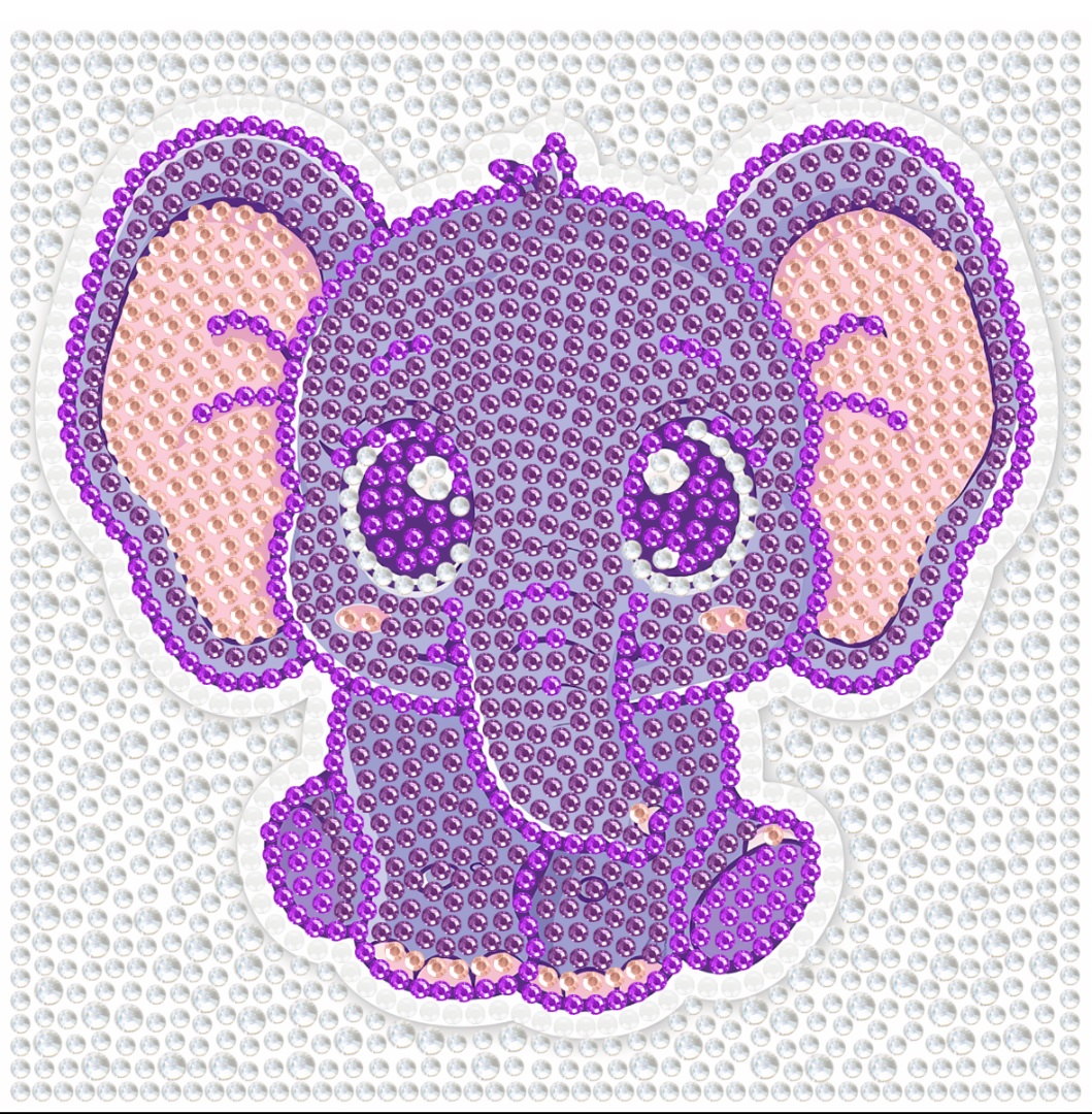 Алмазна мозаїка Милий слоник 15x15