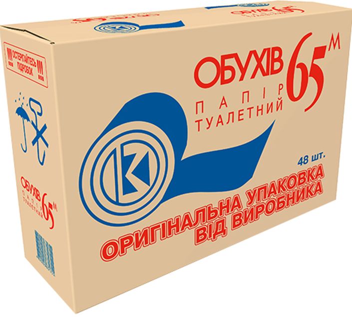 Папір туалетний Обухів одношаровий, без гільзи, 1 рул/уп