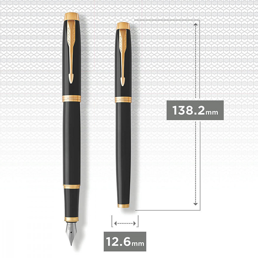 Ручка перьевая Parker IM 17 Black GT FP F, синяя