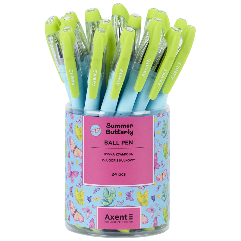 Ручка кулькова Axent Summer Butterly 0,5 синя