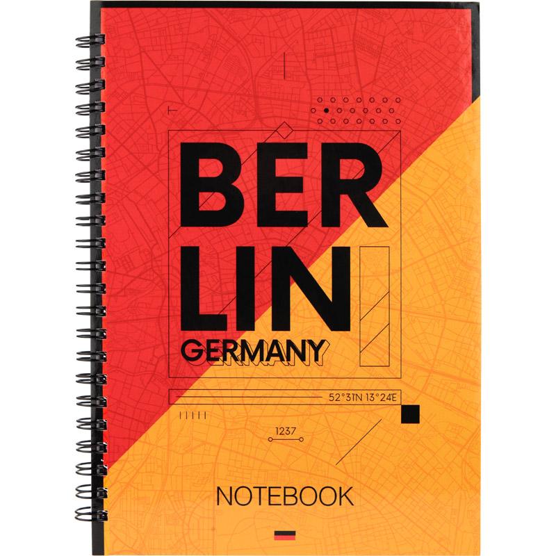 Блокнот А5 96 л спираль клетка Berlin
