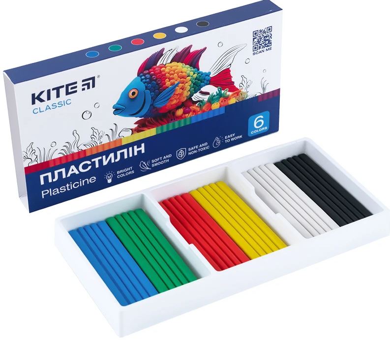 Пластилин Kite Classic 6 цв 120г