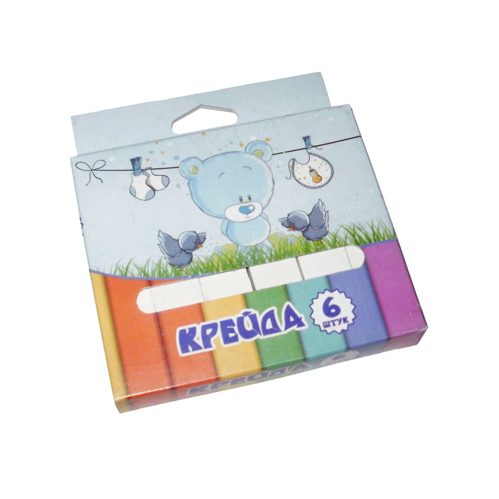 Мел белый  JUMBO 6 шт  iTEM, квадратный, уп.картон
