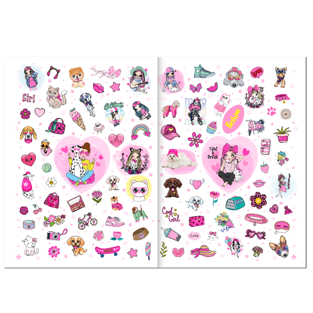Раскраска с наклейками Dream and Style Girls and Pets