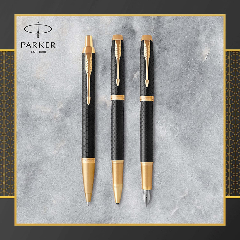 Ручка-роллер Parker IM 17 Premium Black GT RB, синяя