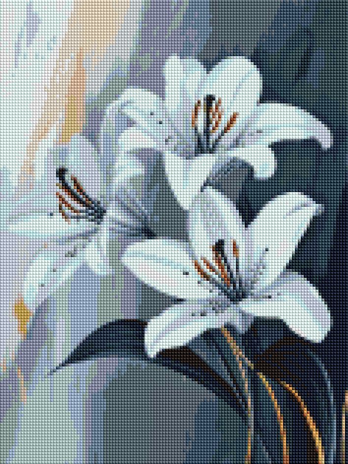 Алмазна мозаїка30x40 см Лілії