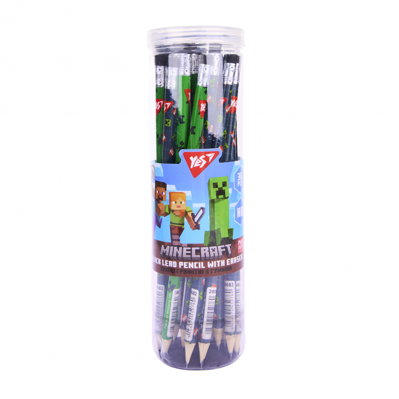 Карандаш графитный Yes Minecraft HB с ластиком