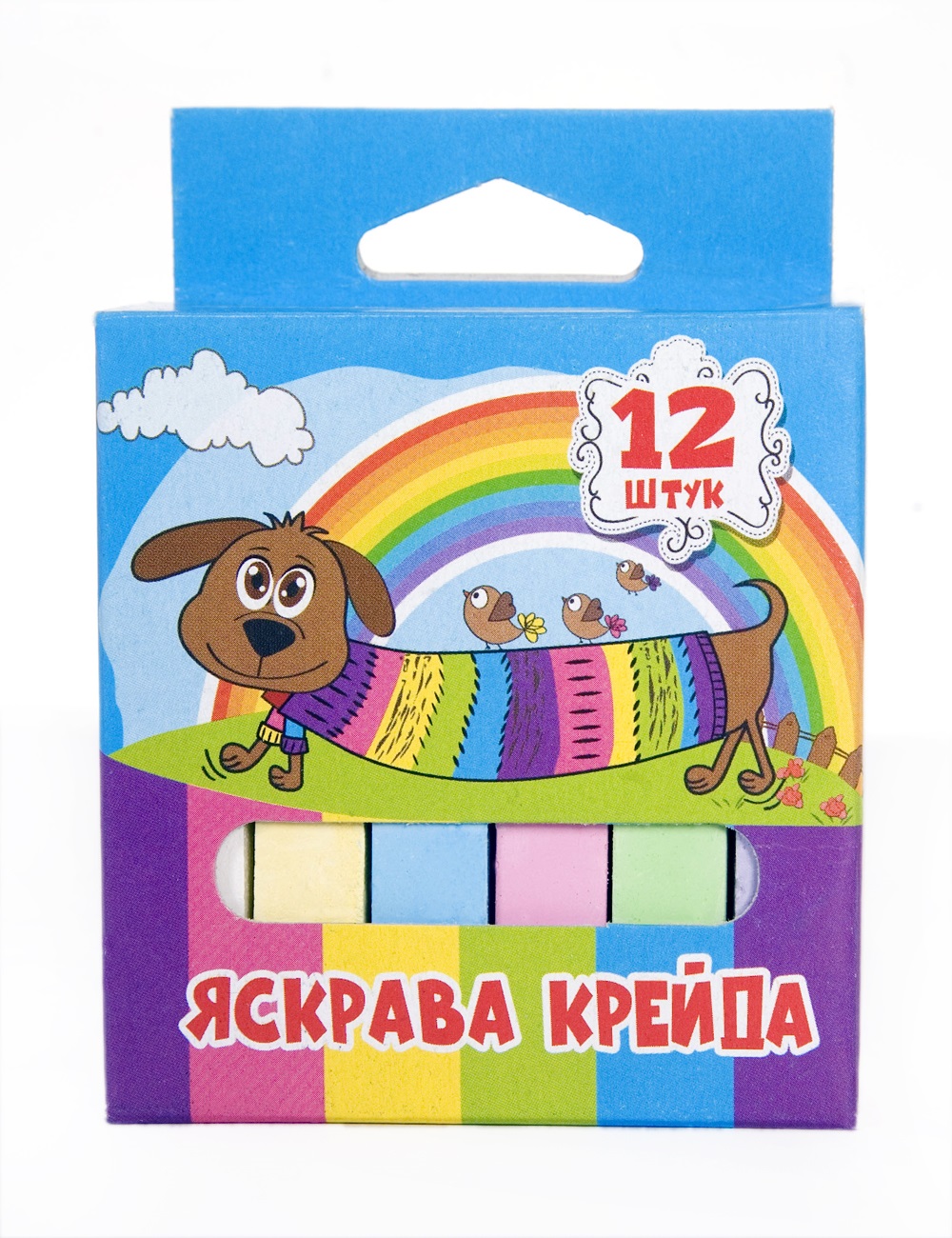 Крейда кольорова 12 шт iTEM квадратна