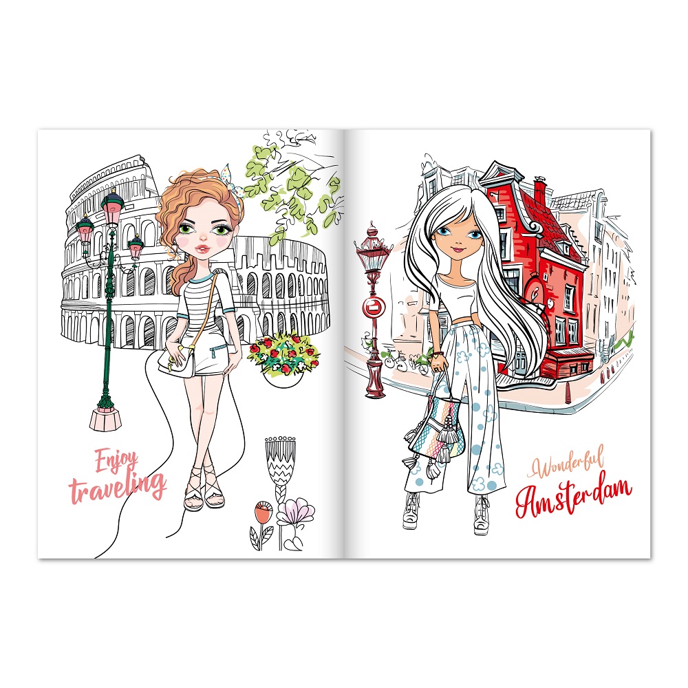 Розмальовка з наліпками Dream and Style Girls Travel