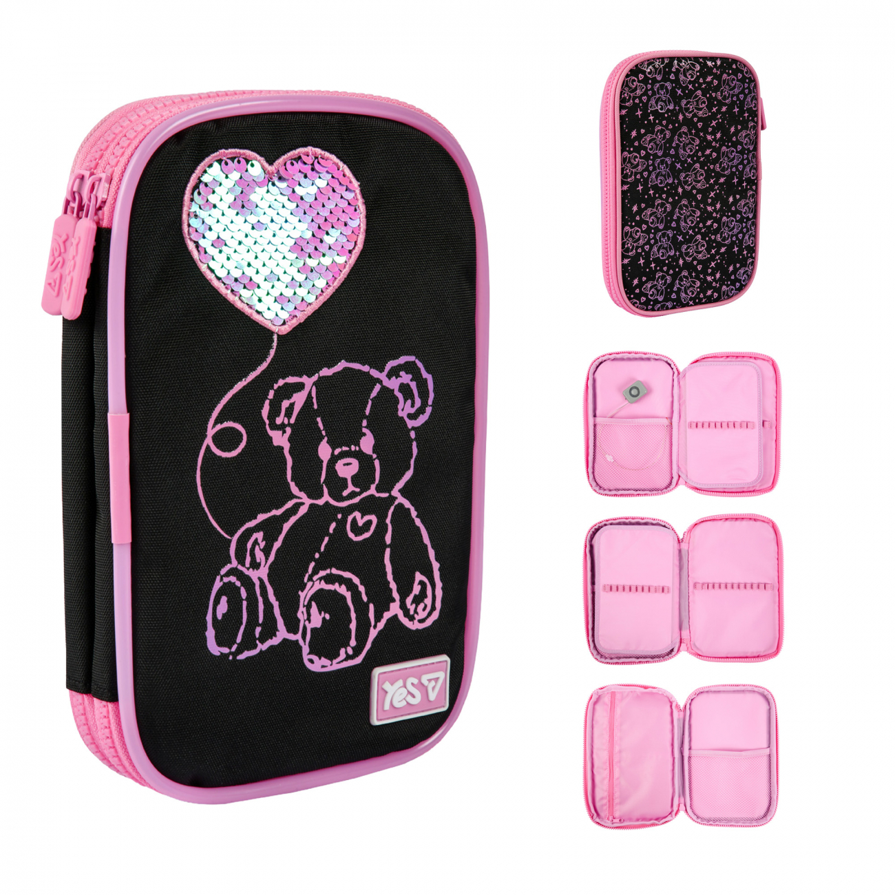 Пенал твердий з LED Yes PH-35 2 яр.Pink Bear (533777)