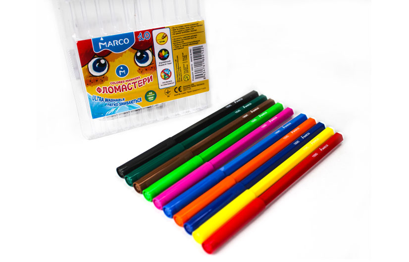 Фломастери Marco Super Washable 10 кол