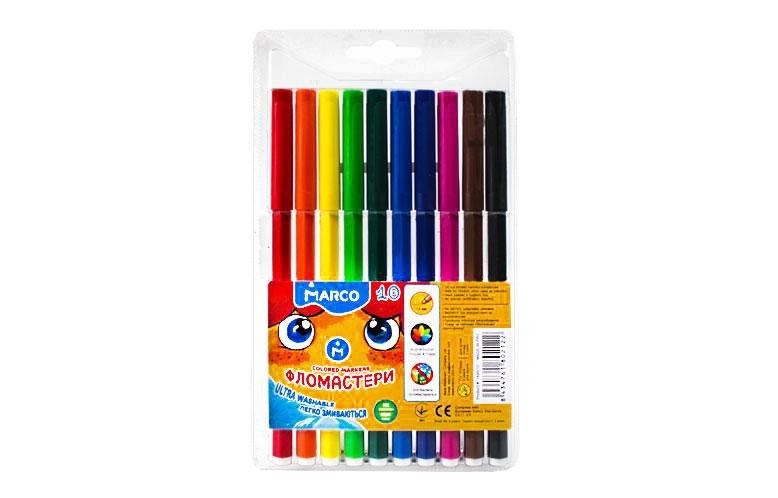 Фломастери Marco Super Washable 10 кол