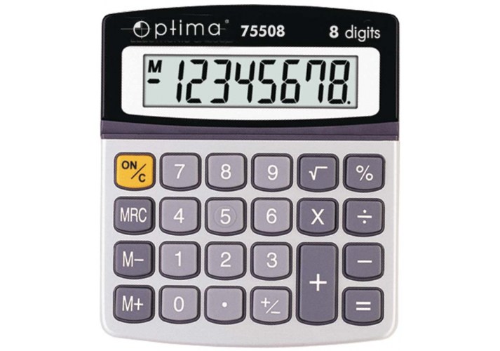 Калькулятор Optima O75508 8 разр. белый