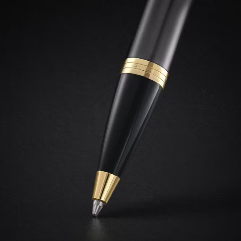 Ручка шариковая Parker IM 17 Grey Lacquer GT BP, синяя