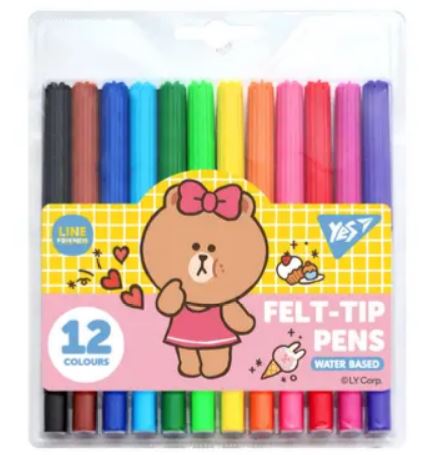 Фломастеры YES Line Friends 12 цв
