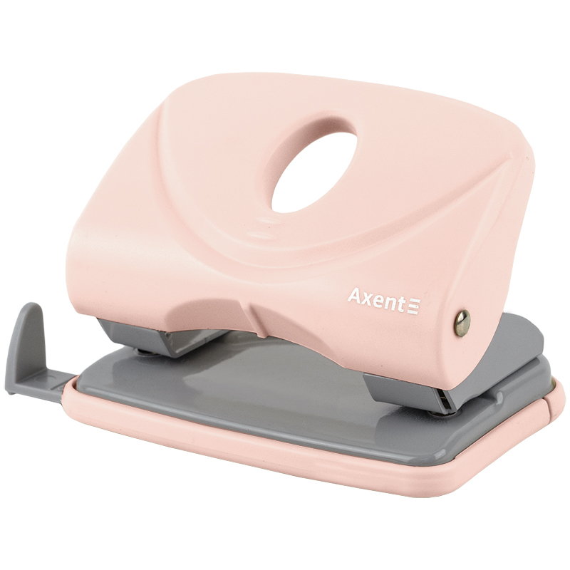 Дырокол 20 л пластик Axent Welle-2, Pastelini розовый
