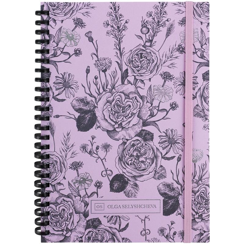 Блокнот А5 80 л спираль клетка OS Pink Roses
