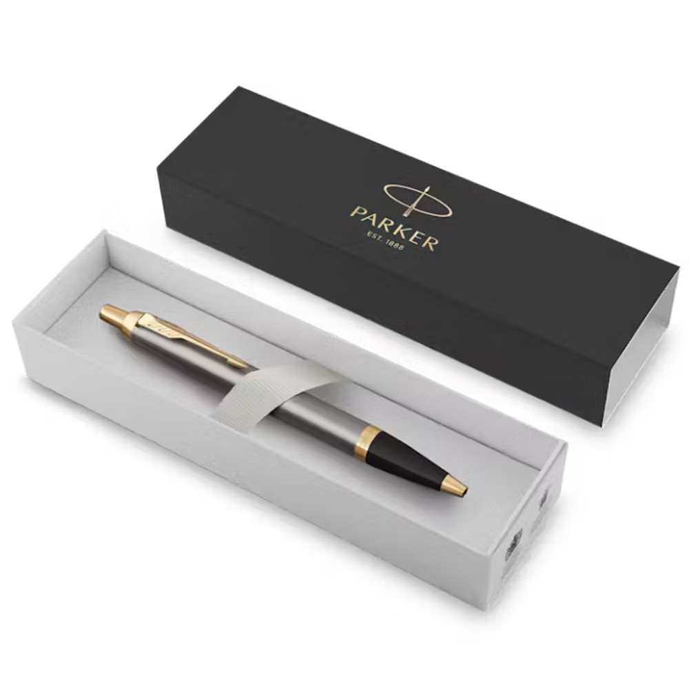 Ручка шариковая Parker IM 17 Grey Lacquer GT BP, синяя