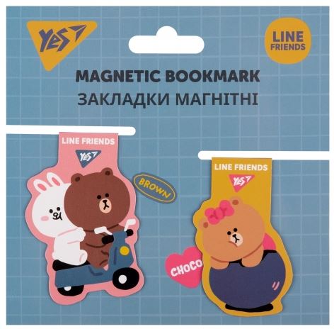 Закладки магнитные YES Line Friends, 2шт