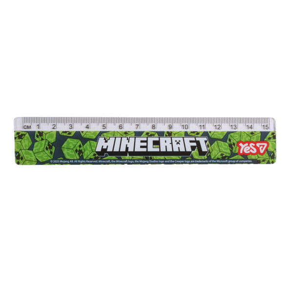 Линейка 15 см пластик Yes, Minecraft-2