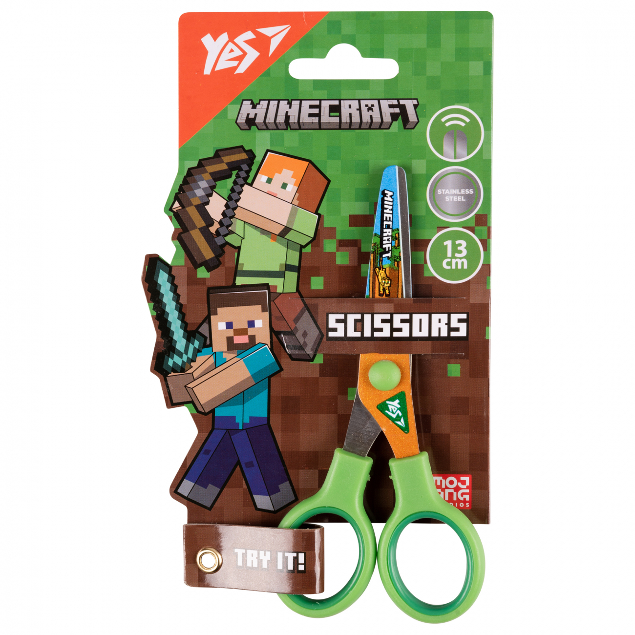 Ножиці дитячі 13 см Yes Minecraft принт на лезі