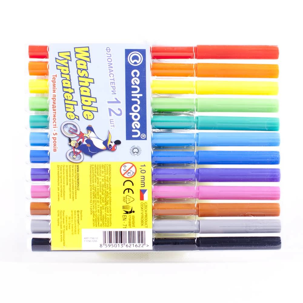 Фломастеры Centropen Пингвины 12 цв