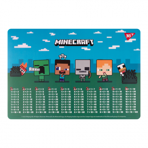 Подложка настольная 42*29см Yes табл. умнож. Minecraft Boom