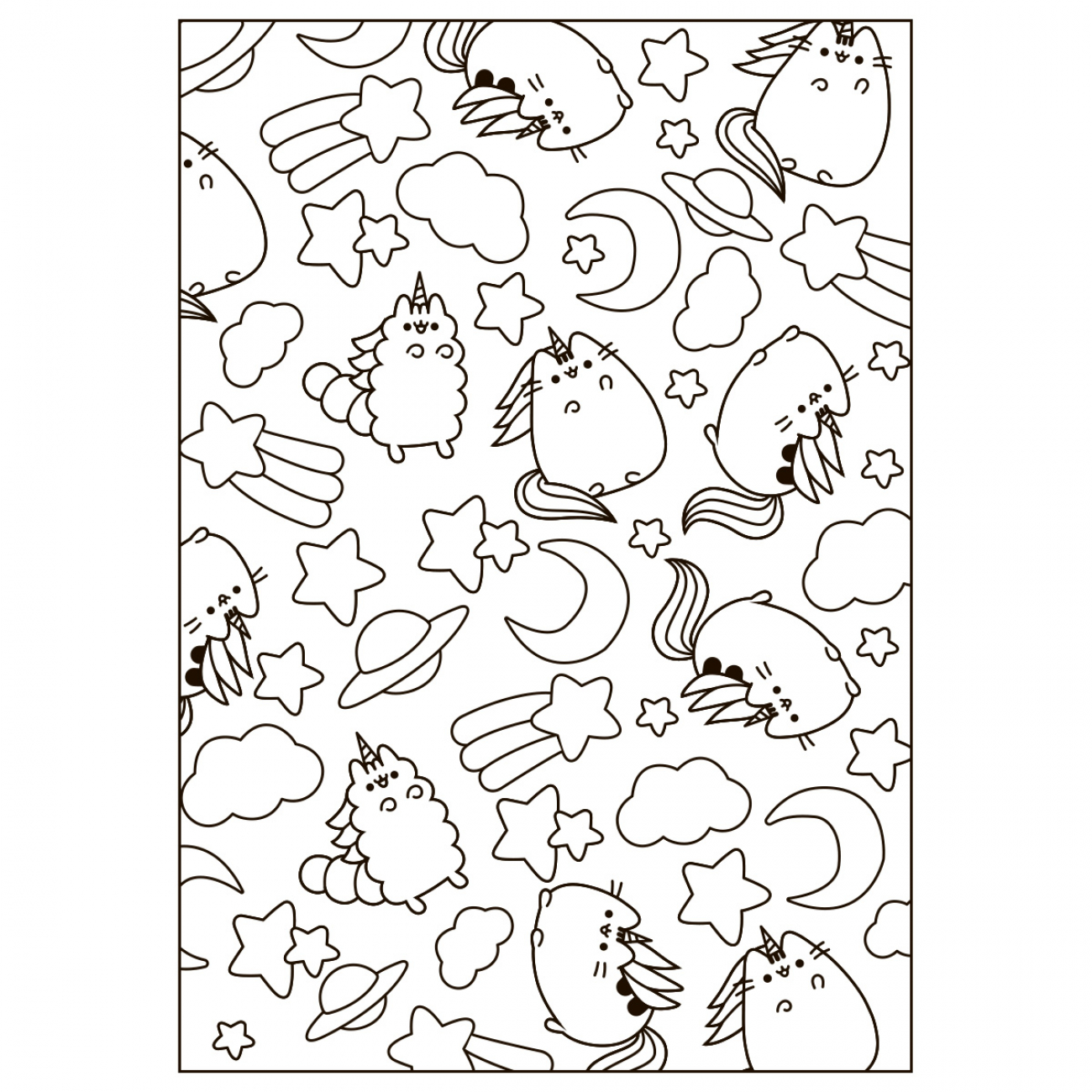 Раскраска Yes Pusheen