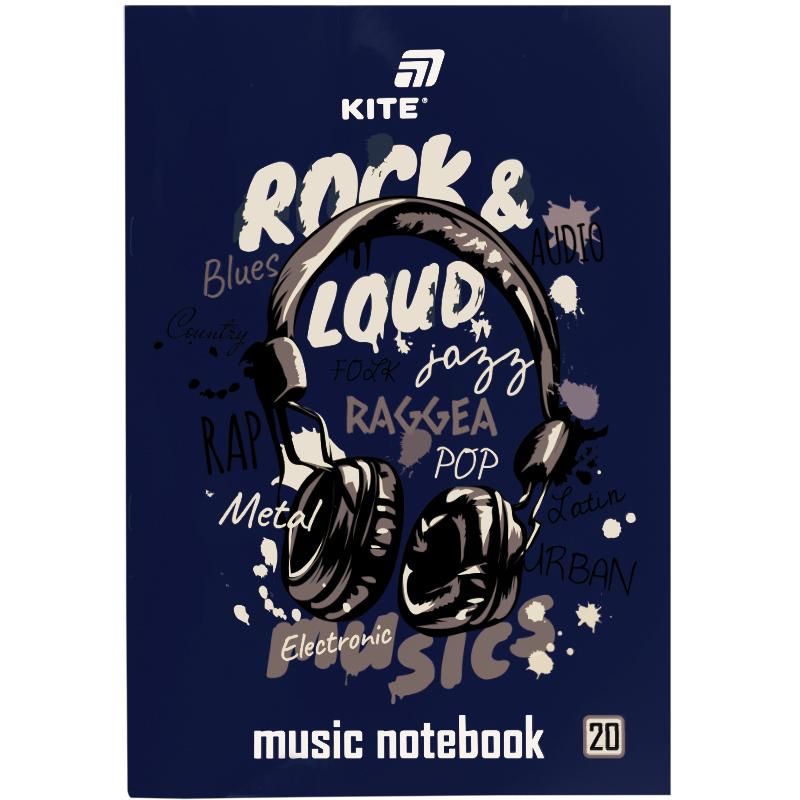 Тетрадь для нот А4 20 л Rock&Loud