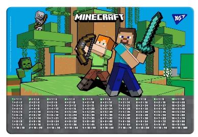 Подложка настольная 43*29см Yes табл. умнож. Minecraft