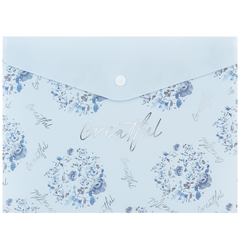 Папка на кнопці А5 Flower Symphony-2 блакитна