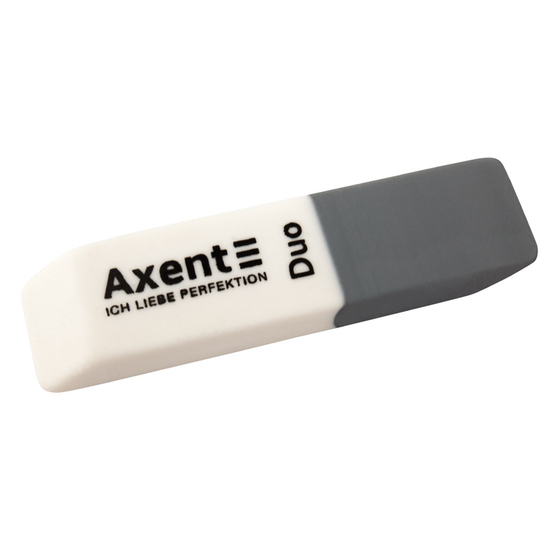 Ластик Axent Duo, бело-серый