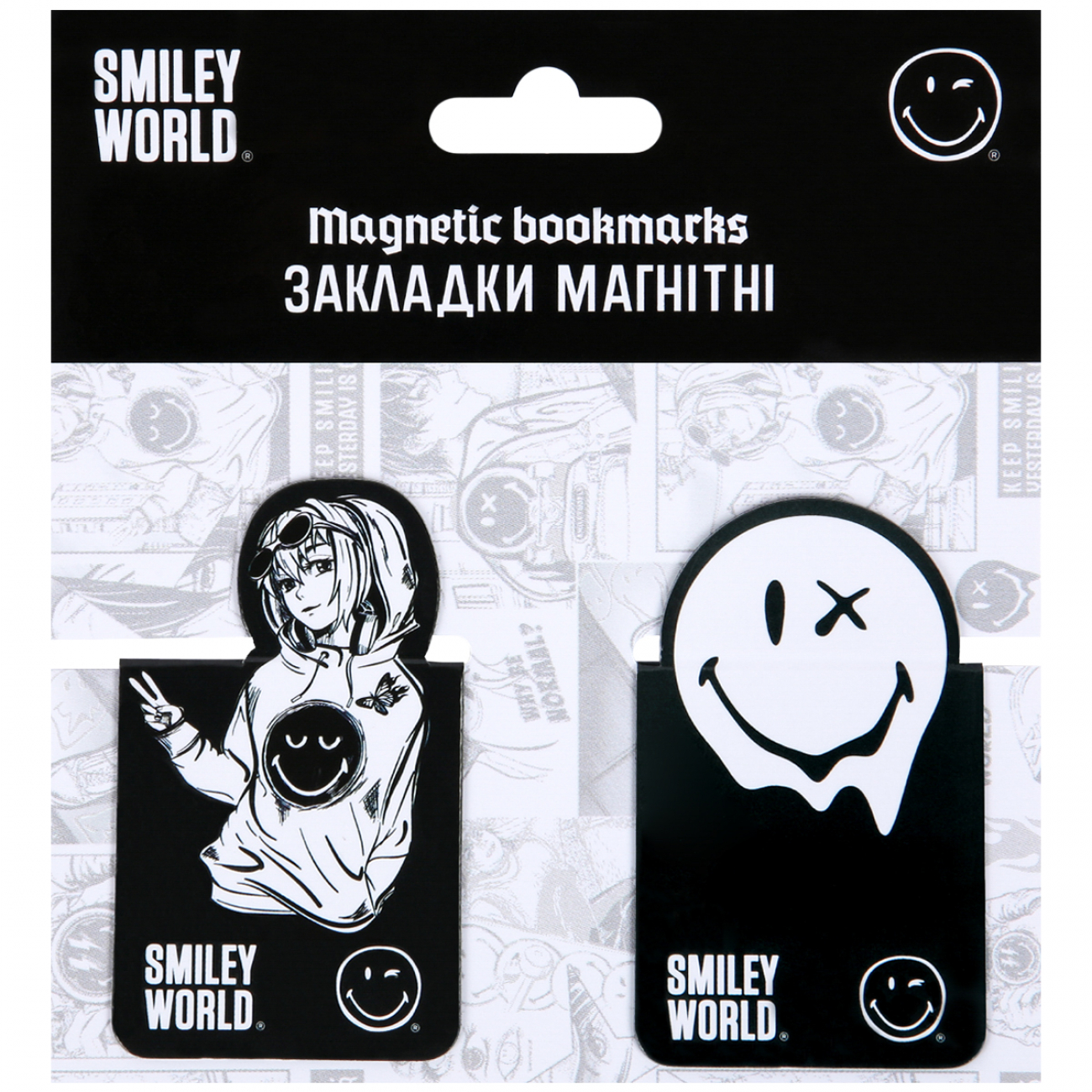 Закладки магнітні YES Smiley World, 2шт