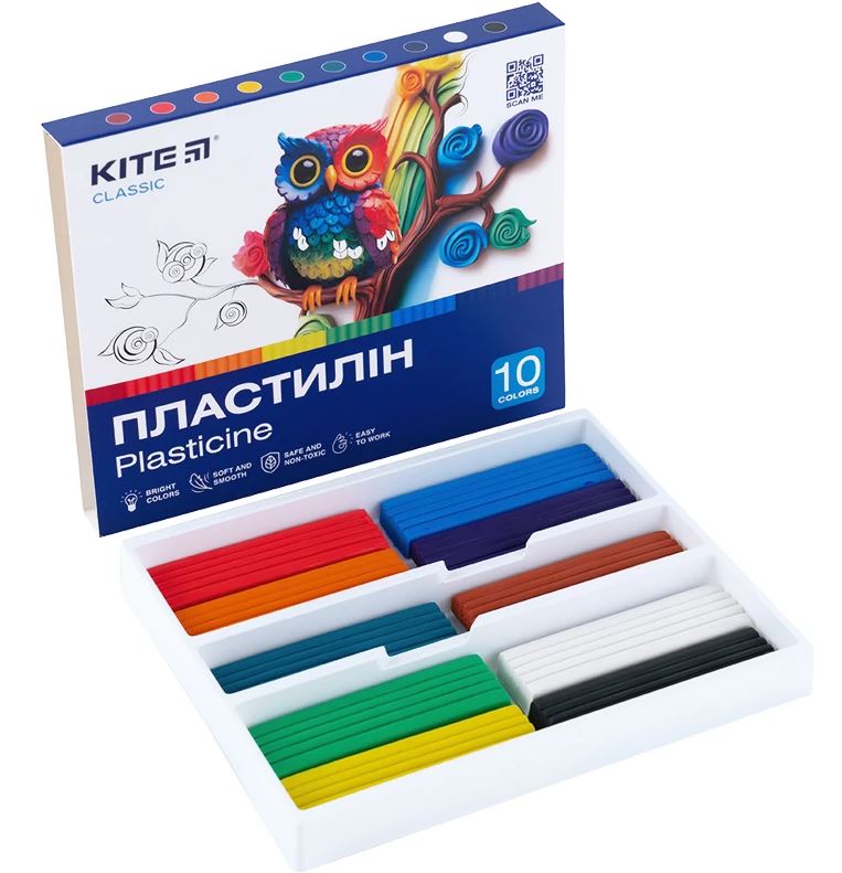 Пластилин Kite Classic 10 цв 200г