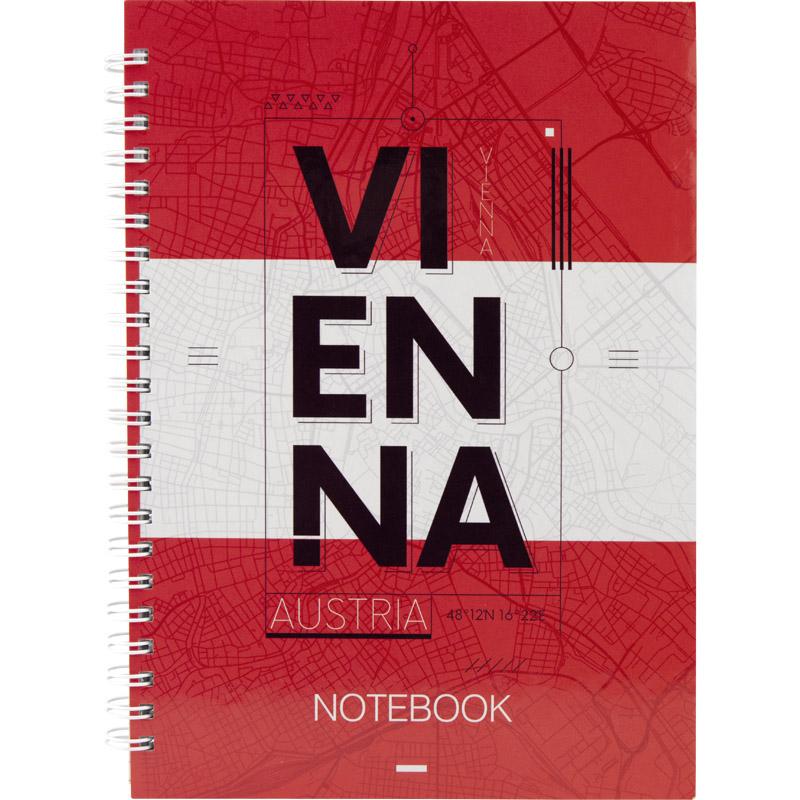 Блокнот А5 96 арк спіраль клітинка Vienna