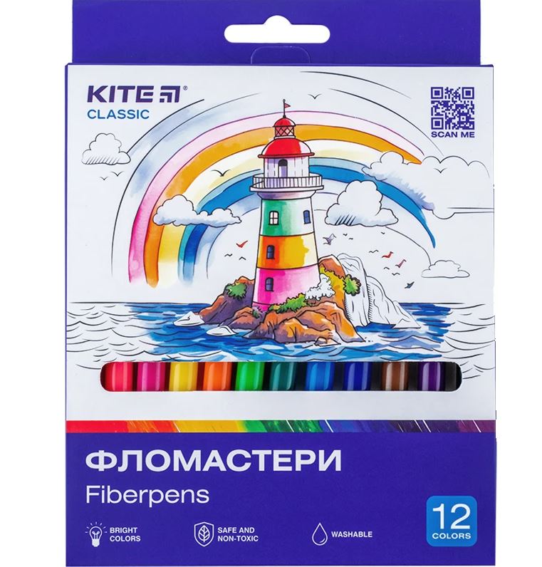 Фломастеры Kite Classic 12 цв