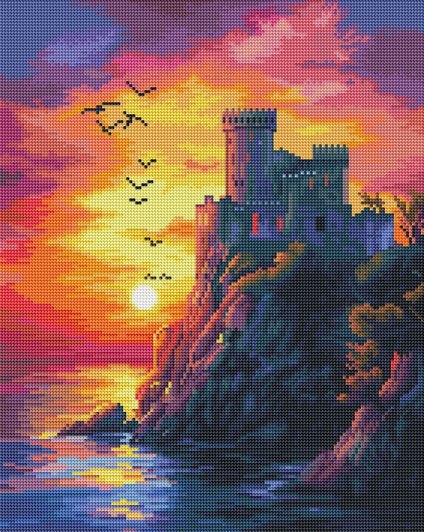 Алмазна мозаїка40x50 см Захід сонця
