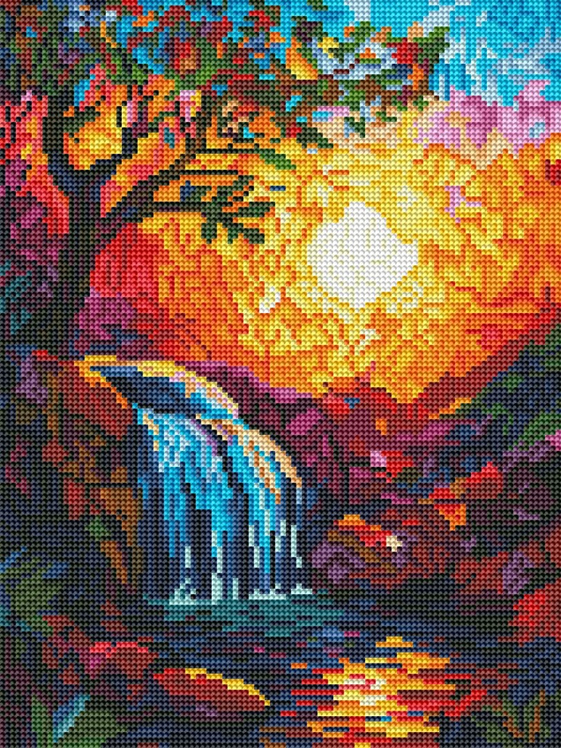 Алмазна мозаїка30x40 см Чудовий пейзаж