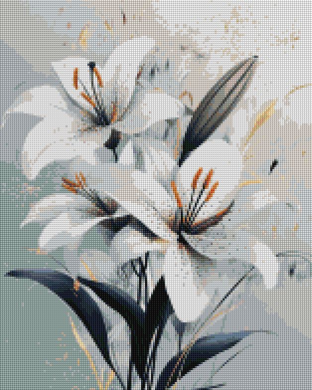Алмазная мозаика 40x50 см Нежная лилия