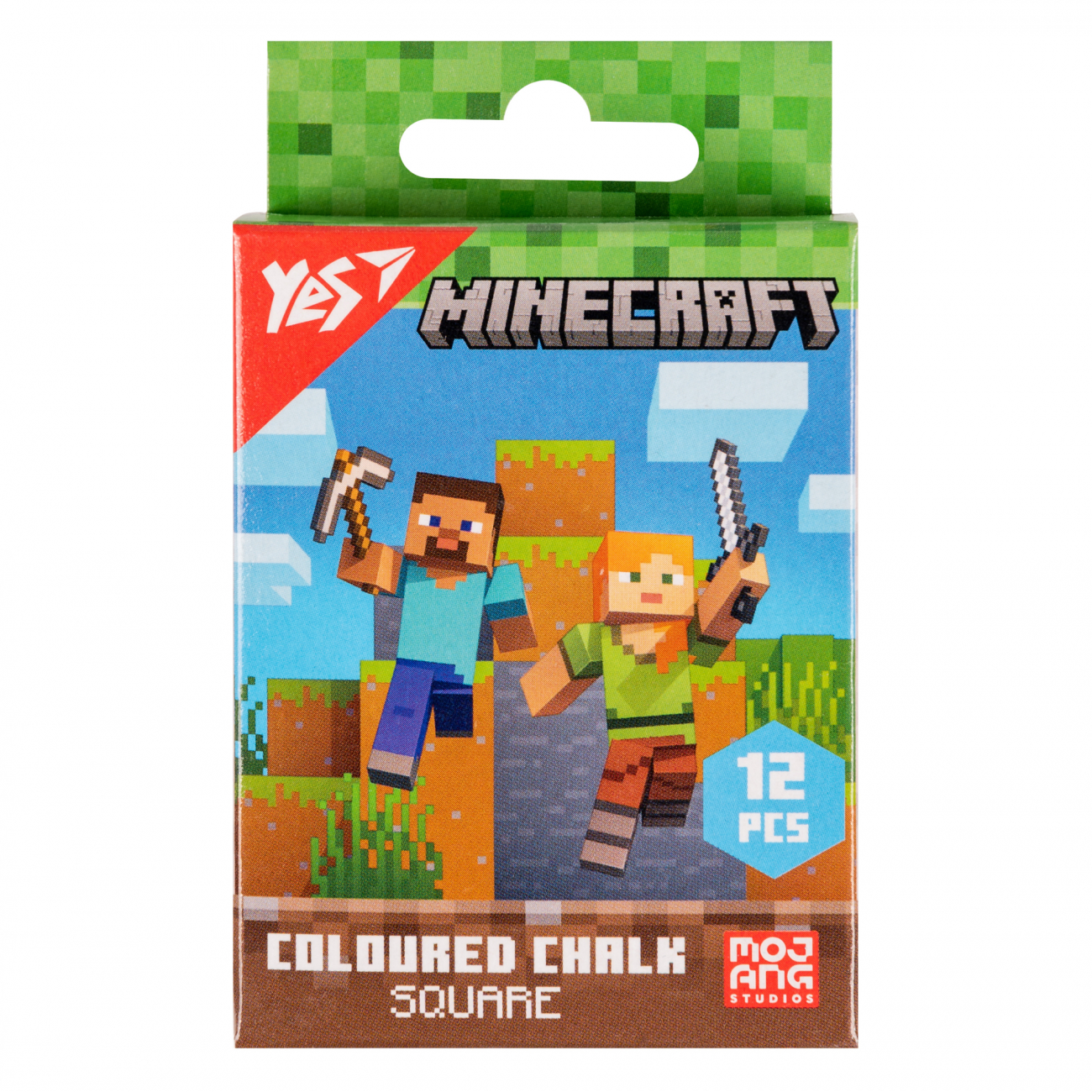 Крейда кольорова 12 шт Minecraft, квадратнай