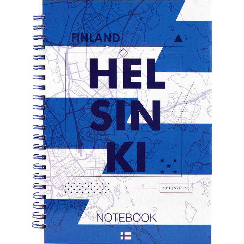 Блокнот А5 96 л спираль клетка Helsinki