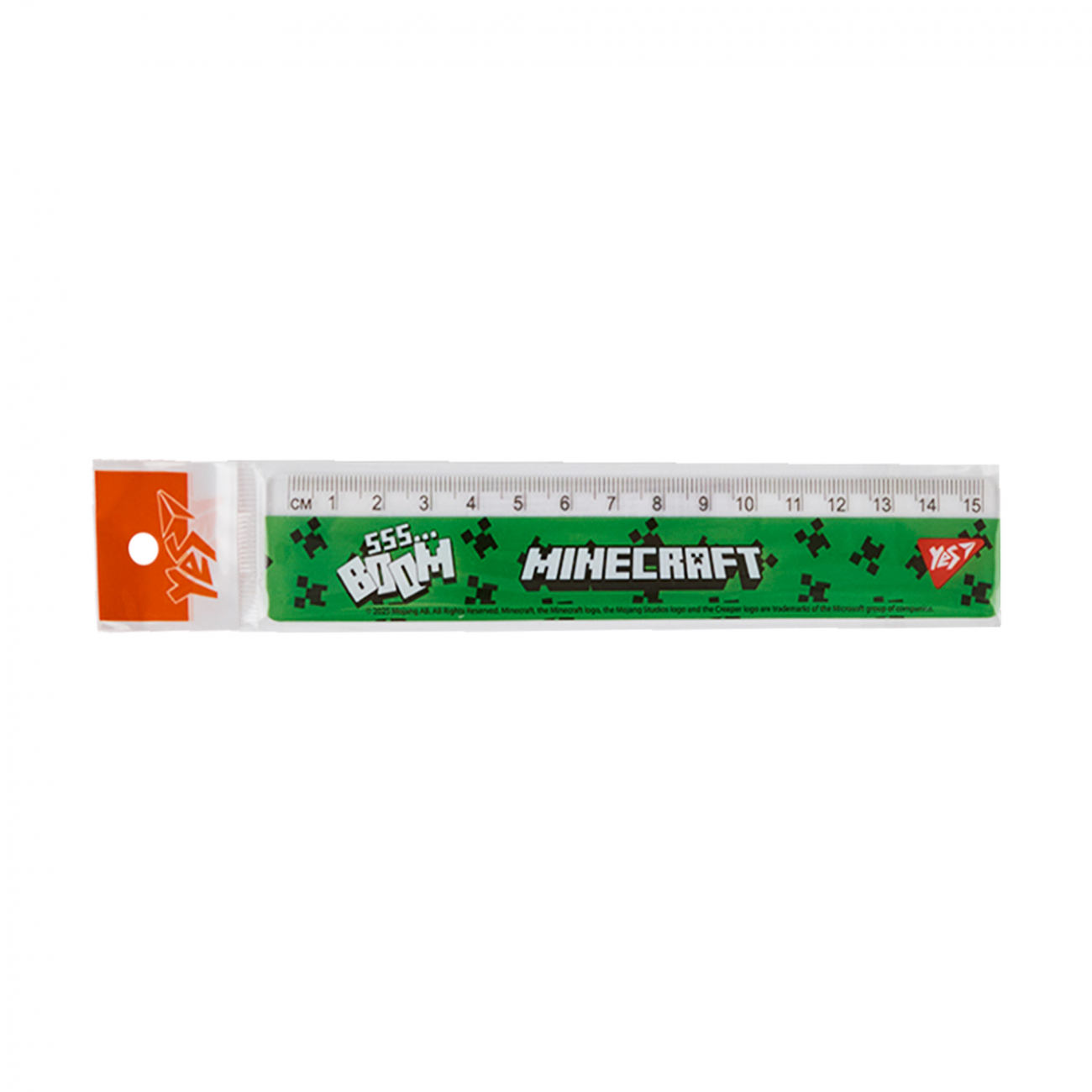 Линейка 15 см пластик Yes, Minecraft.Boom