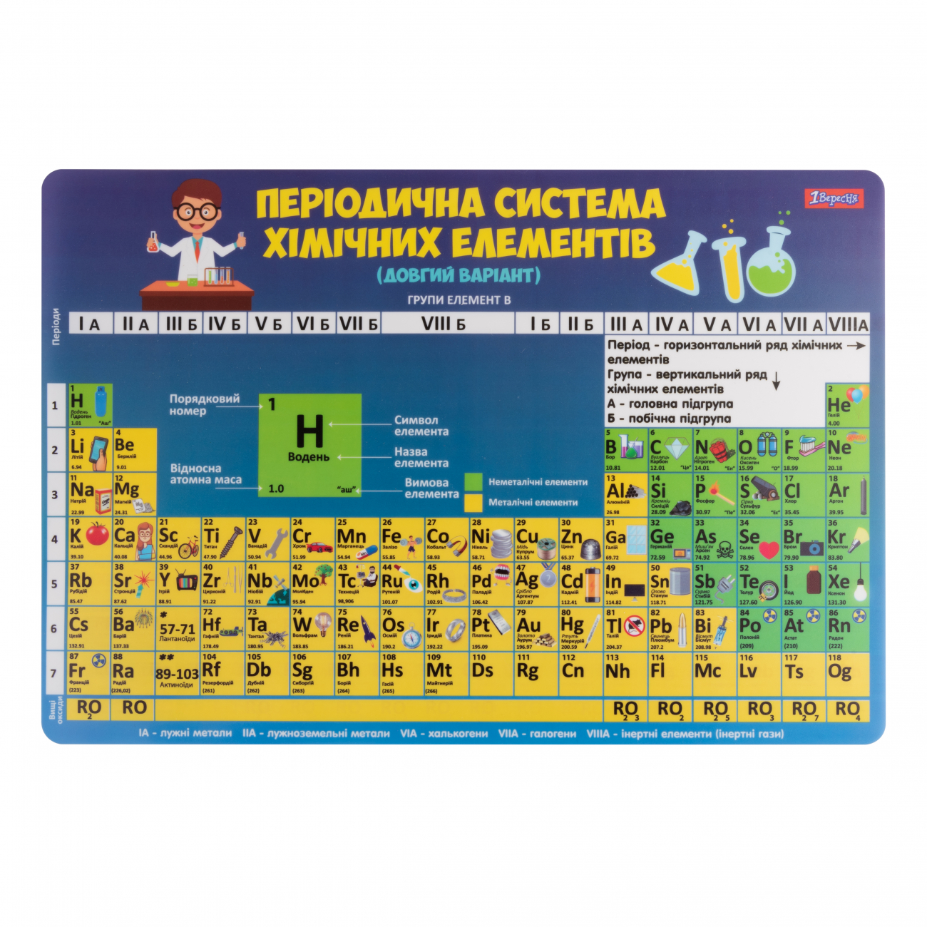 Подложка настольная 43*29см 1 Вересня табл.Менд.