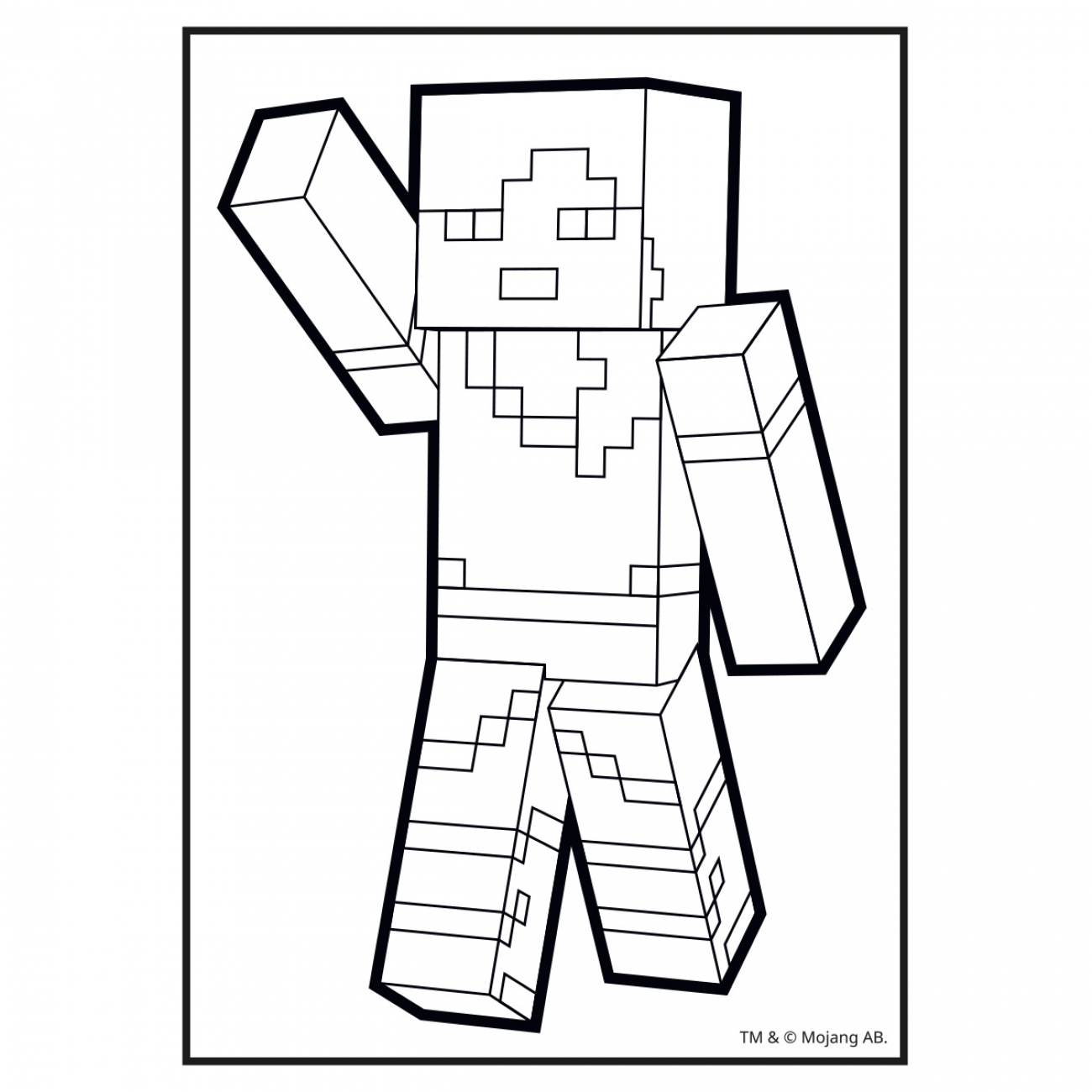 Раскраска Yes Minecraft с наклейками