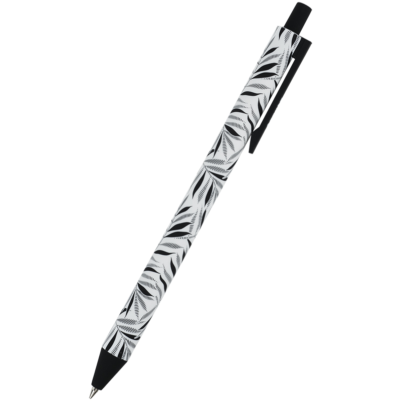 Ручка кулькова автомат Axent Black Leaves 0,5 синя