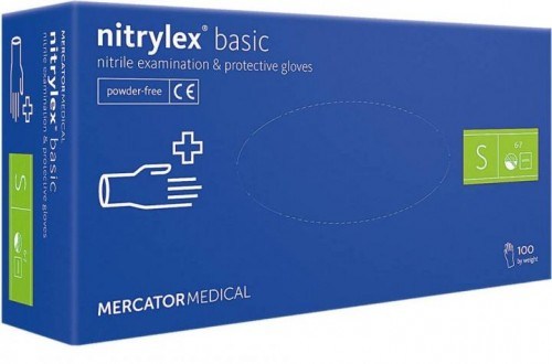 Рукавички нітрилові S NITRYLEX BASIC 100шт/уп., синьо-фіолет